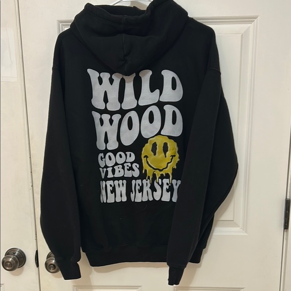 Wildwood Good Vibes New Jersey Hoodie Sweatshirt Size Medium black - Picture 1 of 5